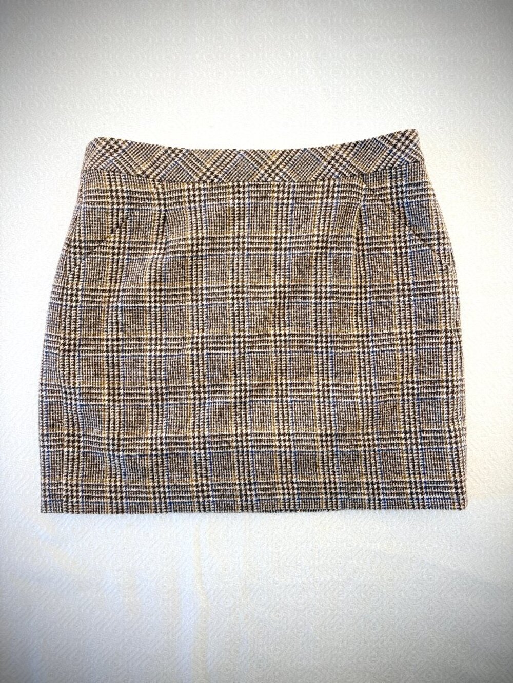 J. Crew Houndstooth Plaid Wool Mini Skirt, Size 6